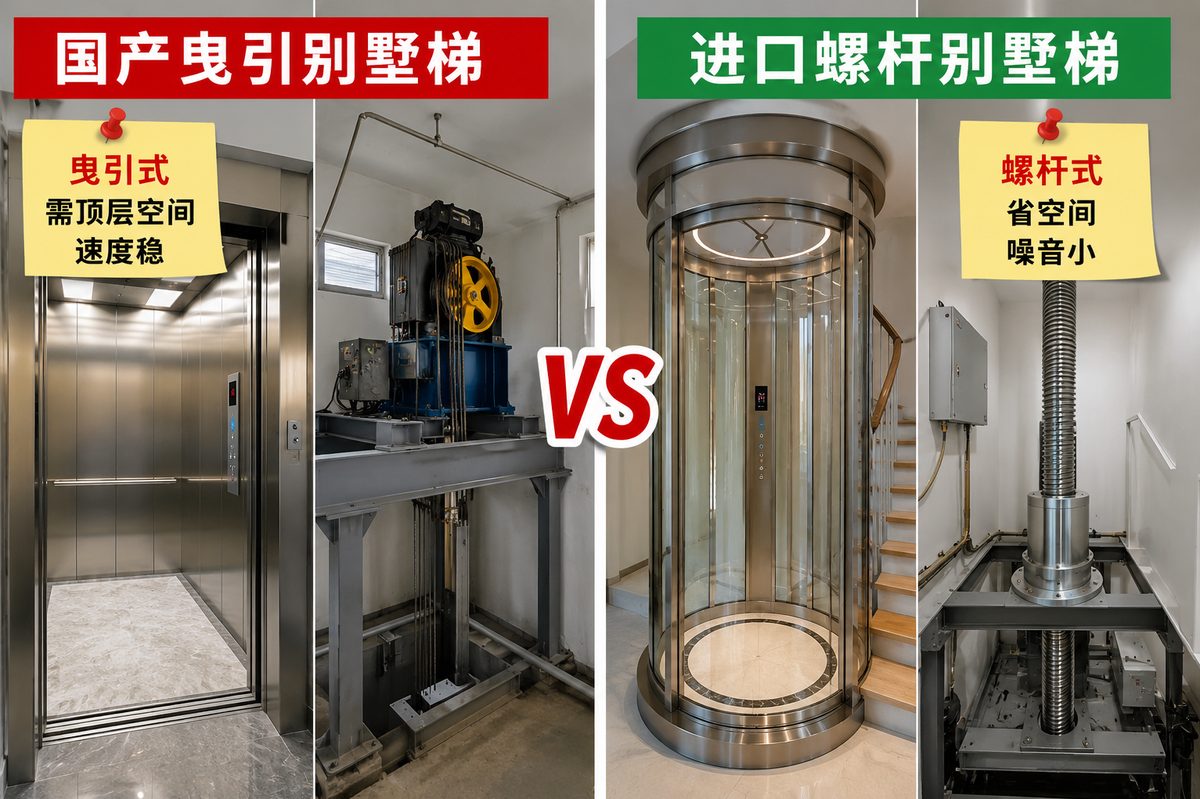 武汉某别墅曳引式家用电梯井道与机房实景