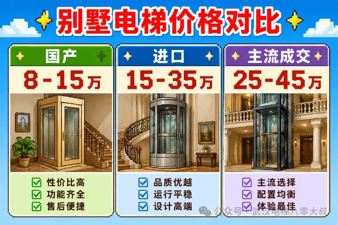 武汉别墅电梯报价单逐项拆解对照表