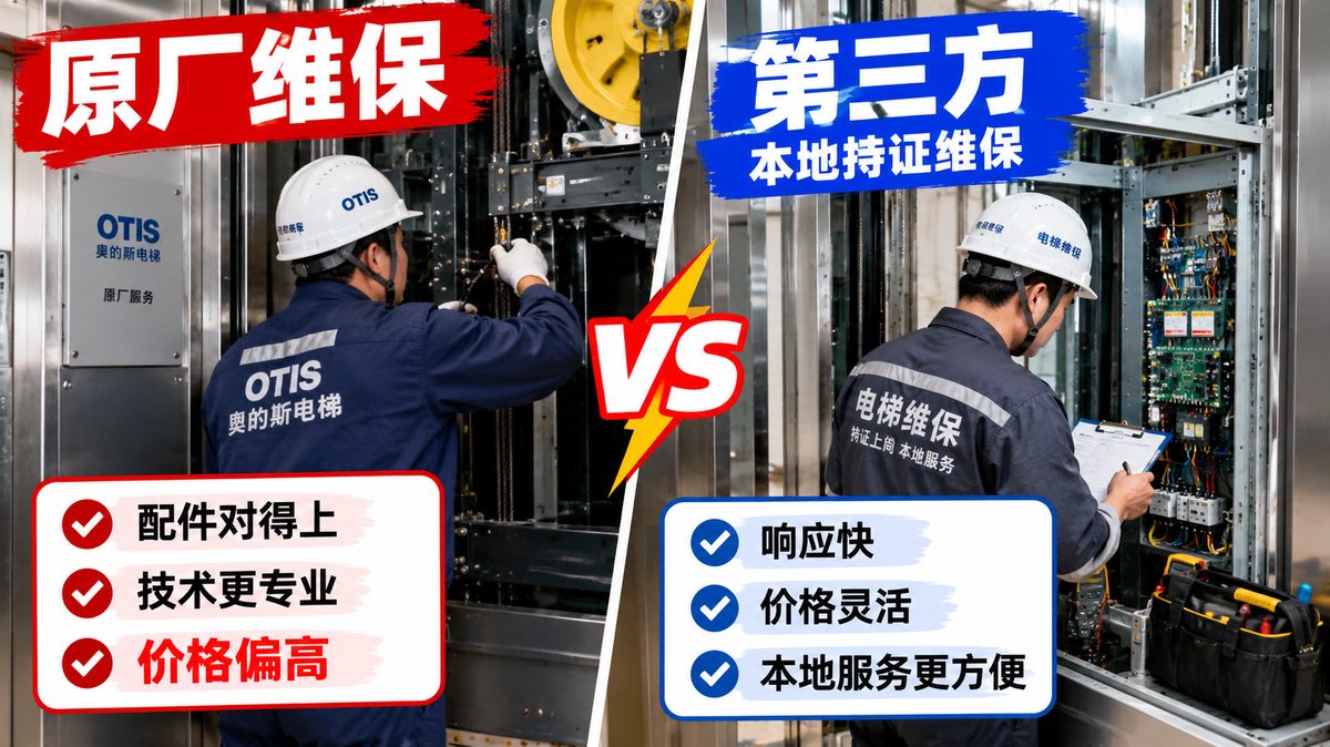 武汉别墅电梯维保现场,师傅进行季度保养